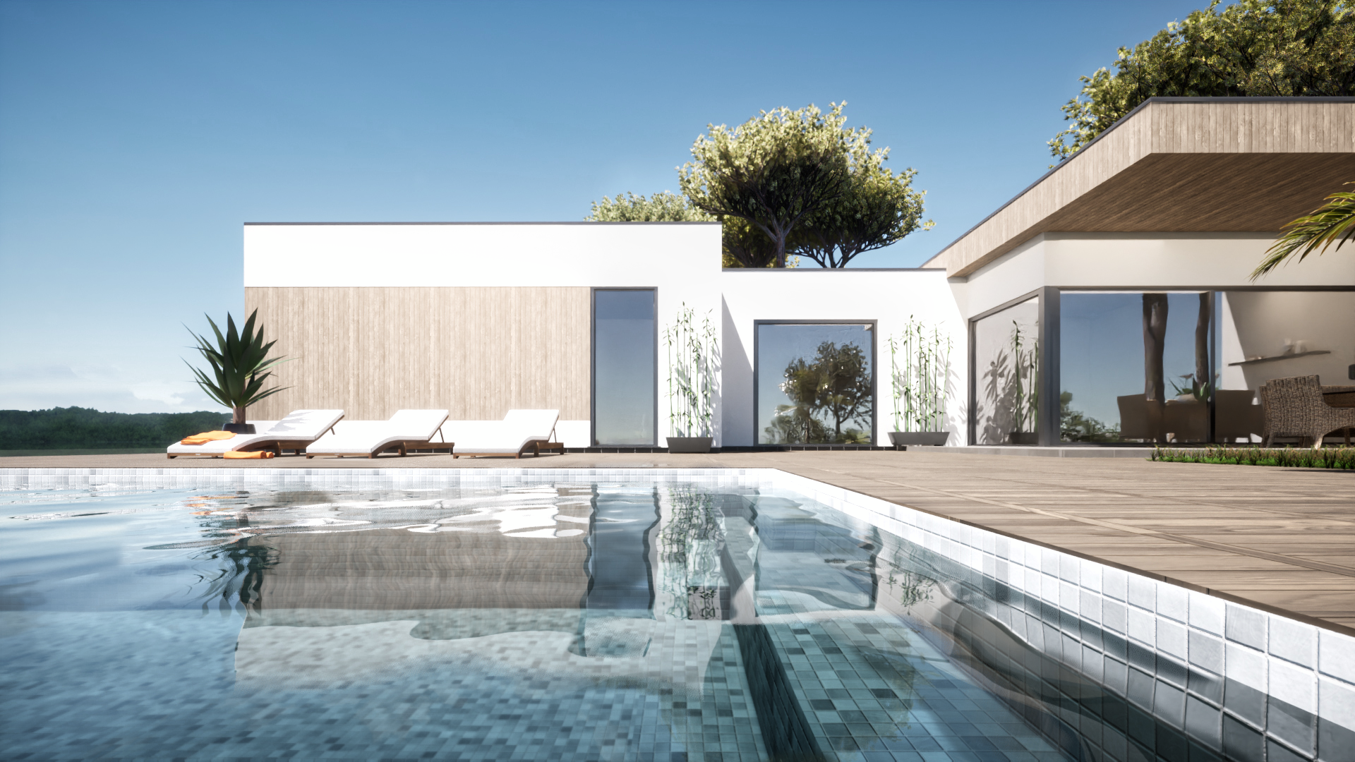Lacanau, piscine moderne, maison design